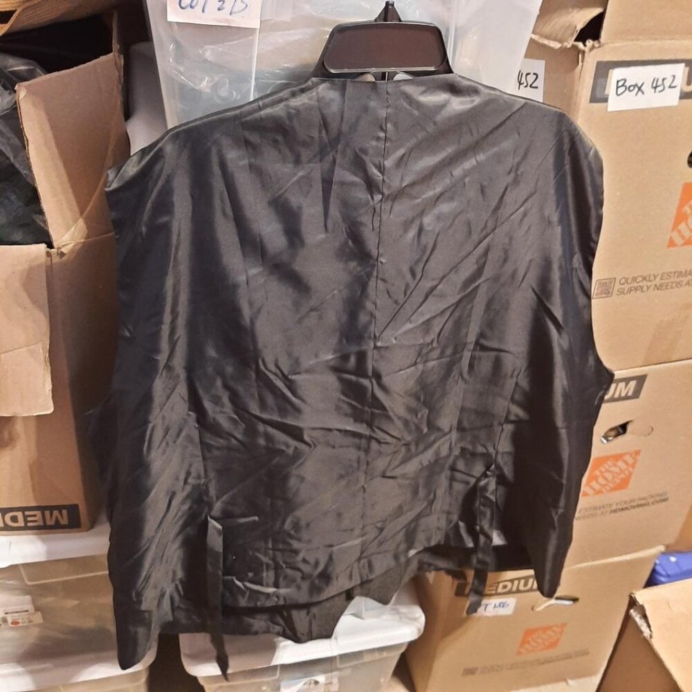 NEW TAG ! Men Paul Jones Wool Blend Vest Black/Gray Button Up Sz 4XL - Picture 2 of 7